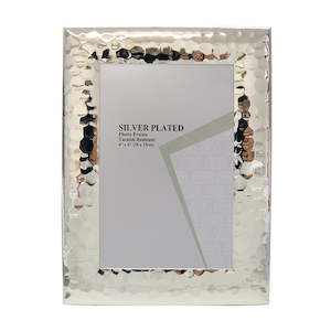 Photo Frames: Hammered Silver Plated Frame 6x4
