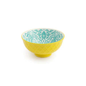 New: Nibble Bowl Yellow Green Geometric