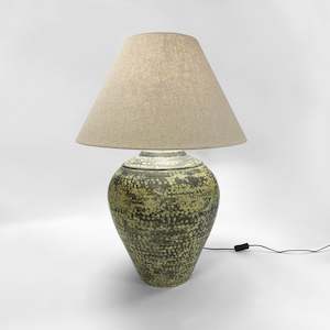 Lamps: Urn Lamp with Biscotti Shade