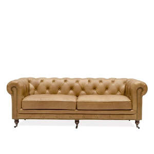 Sofas Armchairs: 3-Seater Chesterfield - Camel
