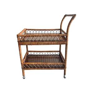 Bar Carts Trolleys: Rattan Bar Cart