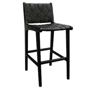 Barstools: Bristol Counter Stool with Back - Black