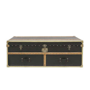 Coffee Tables: Voyager Trunk Coffee Table - Black