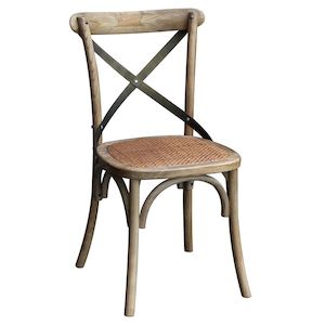 Dining Chairs: Vienna Natural Elm Chair with Cross Back