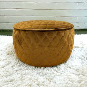 Ottomans: Peluche Ottoman in Quilted Lion