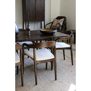 Viva Chair in Dark Elm and Natural Boucle