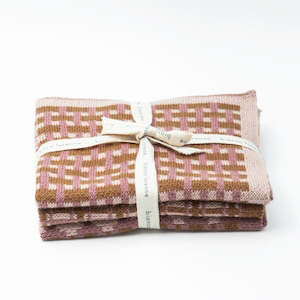 Kitchen Tableware: Basento Rose Gold Washcloths - Set of 3