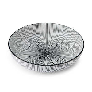Dinnerware: Coupe Bowl - Black Stripe