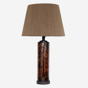 Lighting: Leopard Glass Lamp with Natural Loom Shade