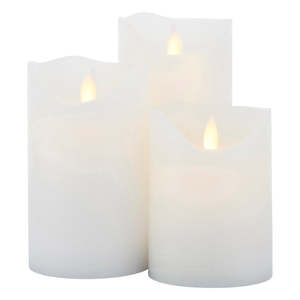 Sara S/3 Candles D75 White Rechargeable