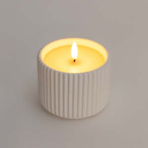 Candles: Cement 9cm LED Candle - White