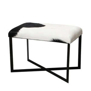 Black & White Goat Hide Stool