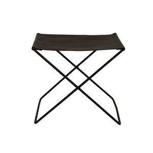 Palma Leather Stool - Black