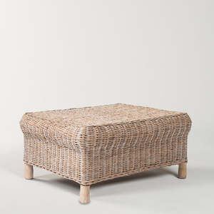 Gable Whitewash Ottoman