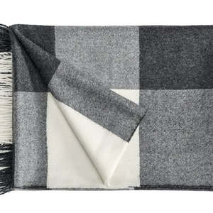 Throws: Christian Fischbacher Carre Throw - Charcoal/White