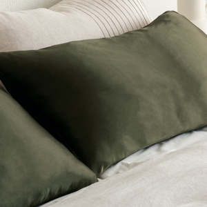 Pillowcases Eurocases: Silk Pillowcase Olive