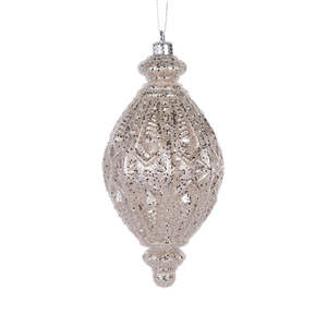 New: Champagne Intricate Drop Bauble