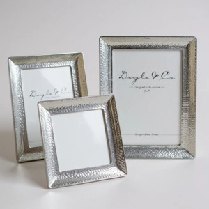 Silver Wide Bordered Hammered Frame 4x6"