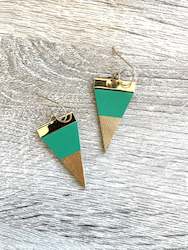 Leather Collection: Dipped Spears-Emerald Green