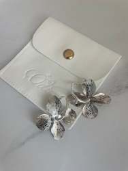 Earrings: Floral Hoops - Gold or Silver