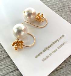 Earrings: Odi Boutique Jewellery-Blossom Pearls-Gold