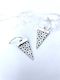 Leather Triangle Mosaic Earrings-Black and White