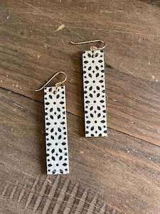 Oblong Printed Earrings