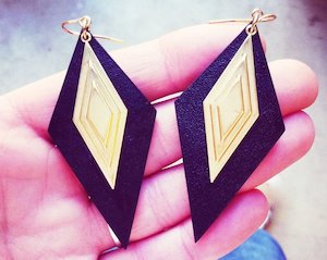 Befallen Leather Collection: Diamond Stack Earrings