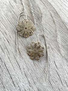 Contrasts Collection: Vintage Filigree Rounds on Statement Hooks