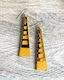 Tower Earrings -Mustard yellow- open work Version