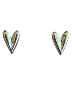 The Odi Edit: Heart Post Silver Earrings