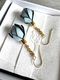 Light Blue Wild Flower Leather Chain Earrings