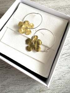 The Odi Edit: Daisy Hoops Sterling Silver and brass Contrasts Collection