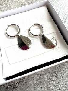 The Odi Edit: Hammered Texture Petal on Hoops Silver