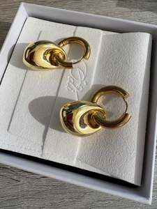 The Odi Edit: Gold Pebble Drop Modern Hoop Earrings
