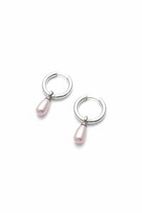 The Odi Edit: Pearl Droplet Hoops Pink