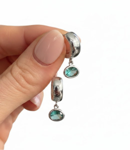The Odi Edit: Aqua Green Droplets on Silver Huggies