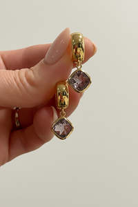 The Odi Edit: Provence  Lavender Rhombus Jewel on Huggies Gold