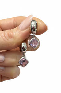 Rhombus Pink & Silver Huggies