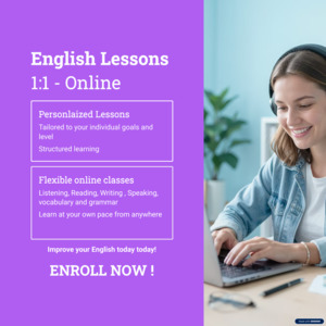English Lessons - 1:1 Online