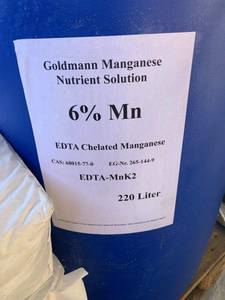 Products: Goldmann Manganese Nutrient Solution 6% Mn EDTA chelated 220 l barrel – OG Smart Systems Ltd