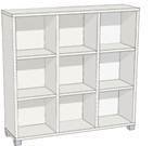 3 Wide Cubby Storage - 3 Cubby Holes High