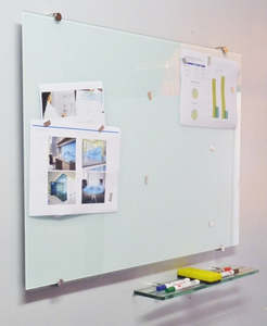Whiteboards Noticeboards: Prowite Gloss White Magnetic Glassboard 600 x 900