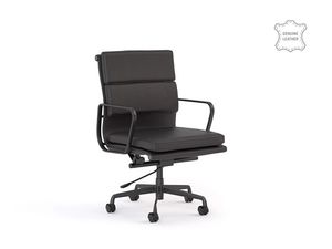 Seating: Knight Vogue Executive Midback Chair - Black Leather