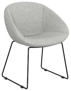 Chairs Seating: Camellia Visitor Chair in Quickship Reef Grey Mist Fabric - 3 Bases