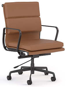 Chairs Seating: Vogue Executive Chair in Tan Leather - Midback & Highback