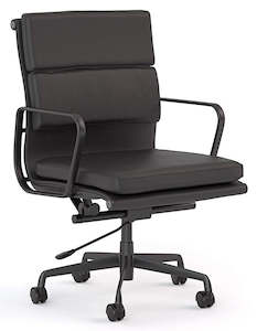 Vogue Executive Chair in Black Leather - Midback & Highback
