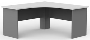 Ergoplan Corner Workstation in White and Silver - 1500mm