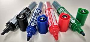 Board Accessories: Snowman Medium Bullet Tip Whiteboard Markers - Box of 12 - Refillable