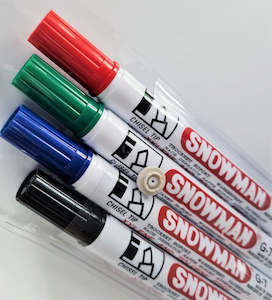 Snowman Permanent Chisel Tip Markers - Box of 12